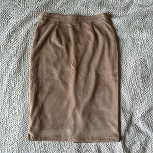 Lulus Faux Suede Pencil Skirt in Tan Camel